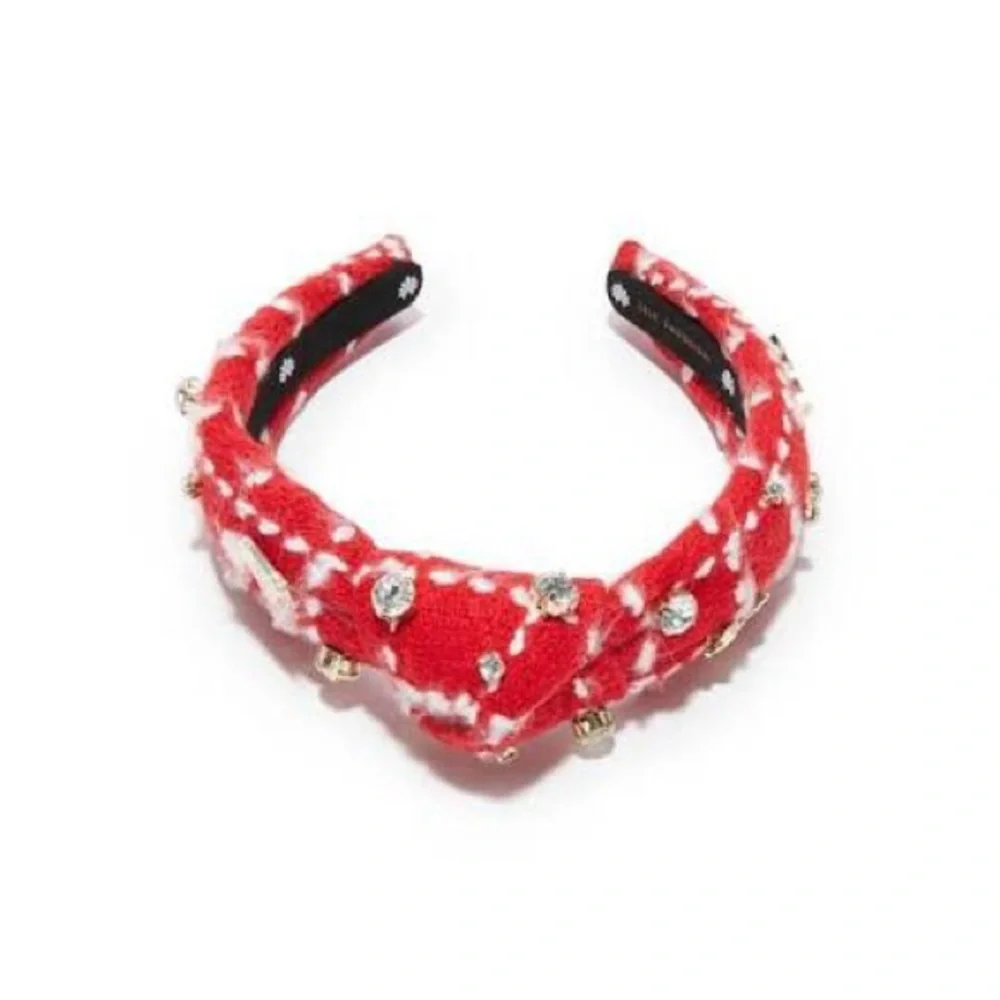 Kids Lele Sadoughi Holly Red Top Knot Headband